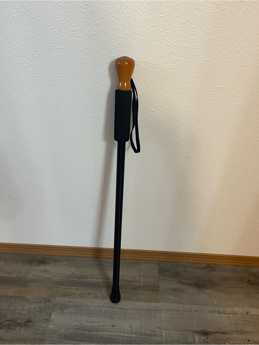 Cane Black Mobility Walking Cane with Wood-Grain Handle walking stick